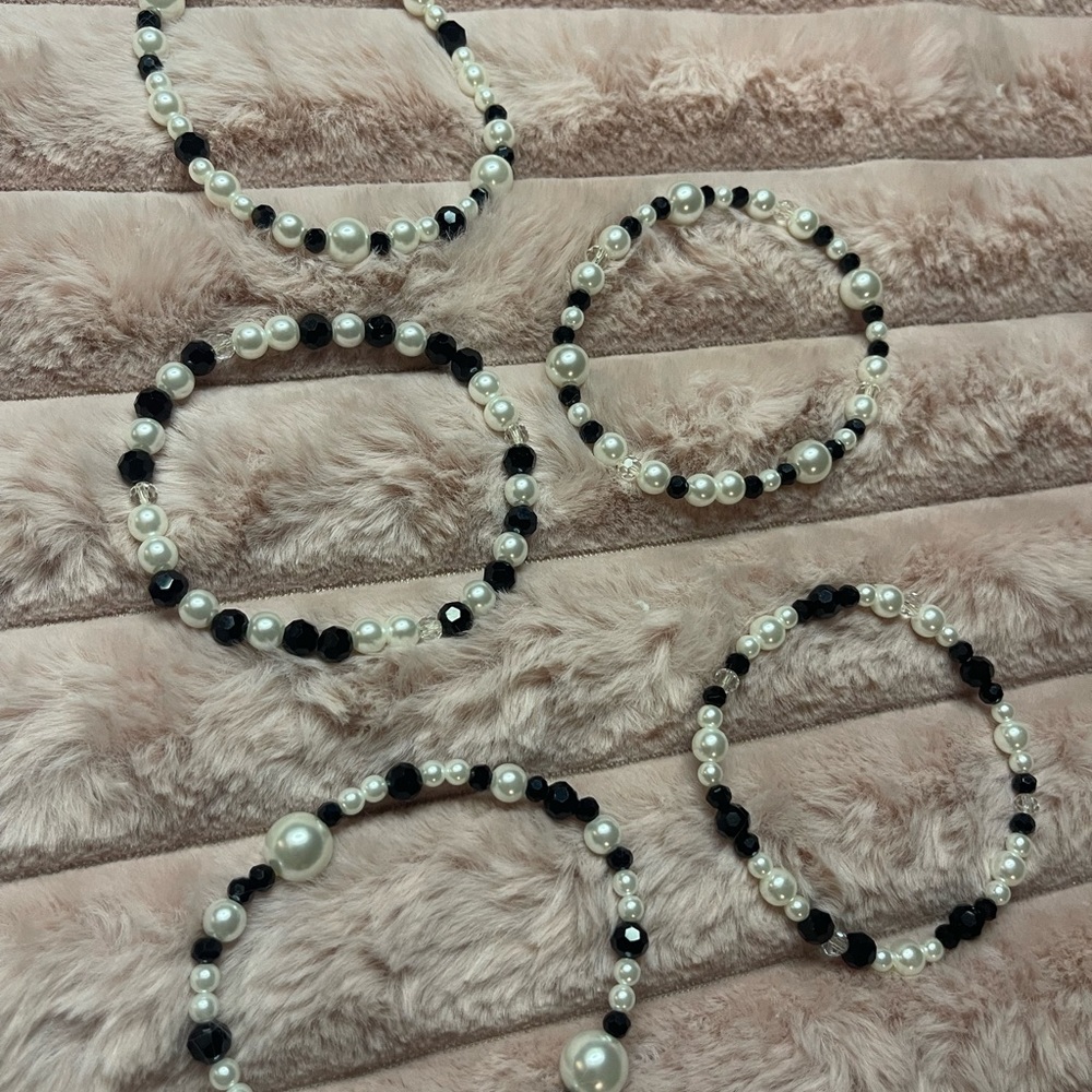 Mixed beaded stackable 5 pc stretch bracelet - Picture 10 of 12